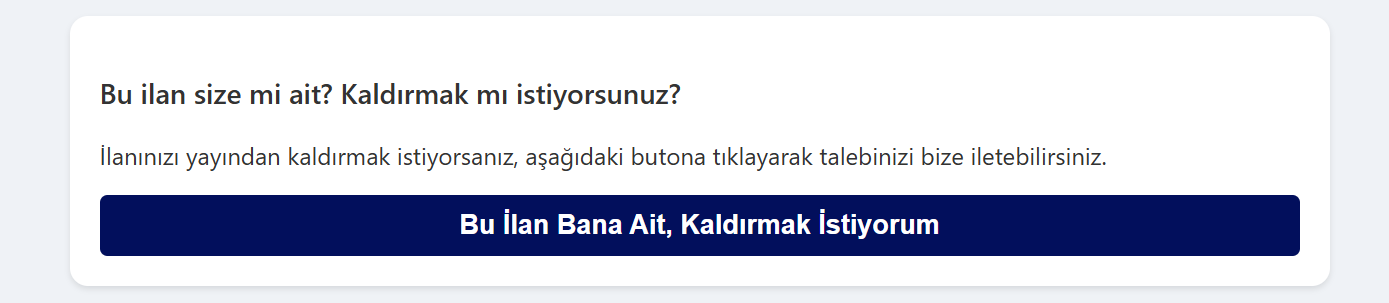 İlanı Kaldır Butonu